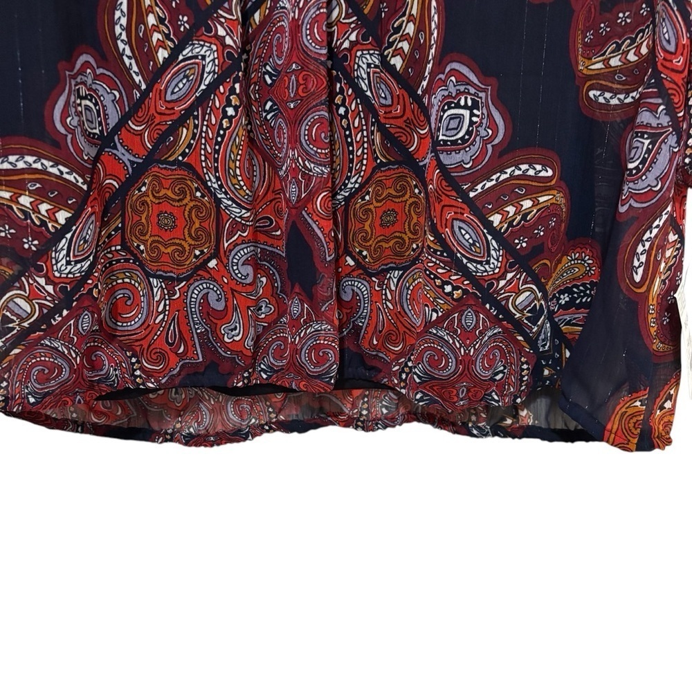 NWT Liz Claiborne Sheer Paisley Print Blouse & Cami Set Boho Women's Size XL - Picture 7 of 16